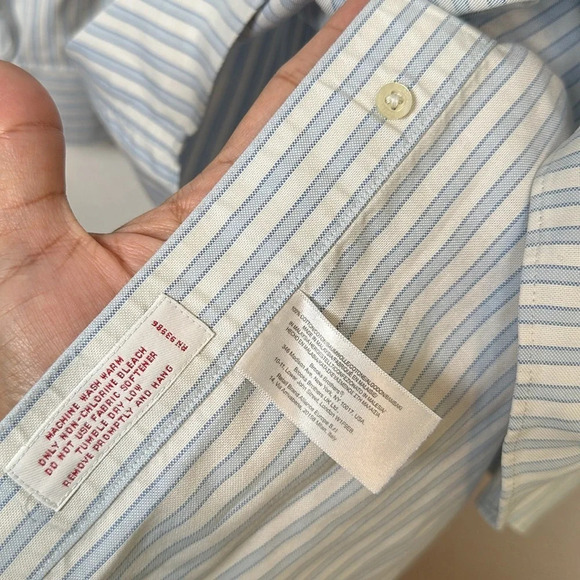 Brooks Brothers Regular Fit Non Iron Blue White Stripes Button Down Mens Size M - Picture 6 of 10